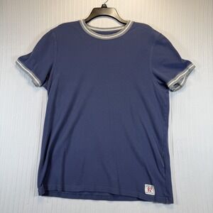 Abercrombie & Fitch T-Shirt Men XL Blue Gray Trim Short Sleeve‎ Ringer Shirt